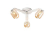Bellingham Flush Ceiling, 3 x G9, IP44, White/Polished Chrome/Amber Smooth Tubular Glass