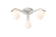 Bellingham Flush Ceiling, 3 x G9, IP44, White/Polished Chrome/Opal Smooth Tubular Glass