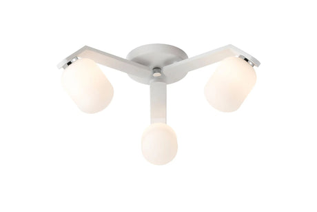 Bellingham Flush Ceiling, 3 x G9, IP44, White/Polished Chrome/Opal Smooth Tubular Glass