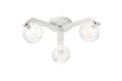 Bellingham Flush Ceiling, 3 x G9, IP44, White/Polished Chrome/Clear Dune Effect Round Glass