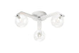 Bellingham Flush Ceiling, 3 x G9, IP44, White/Polished Chrome/Clear Waved Round Glass