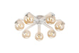 Bellingham Flush Ceiling, 8 x G9, IP44, White/Polished Chrome/Amber Smooth Round Glass