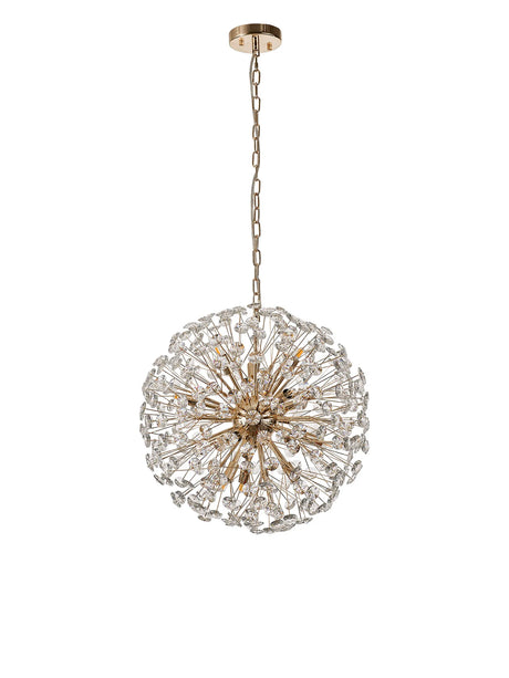 Byrne 50cm Sphere Pendant 12 x G9 French Gold/Crystal