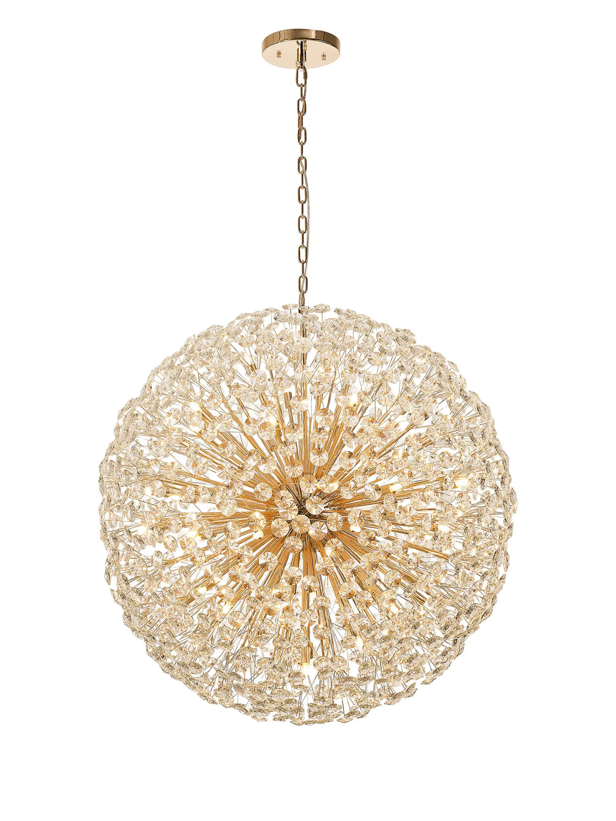 Byrne Pendant 100cm Sphere 48 x G9 French Gold/Crystal