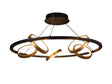 Bertshin Round Pendant, 5 Ring, 36W LED, 3200K, Satin Black/Gold