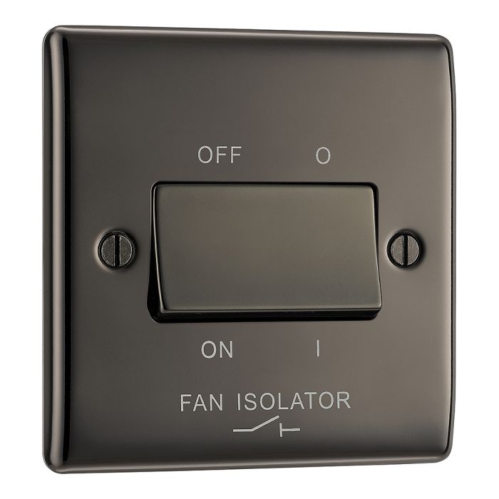 BG NBN15-01 Nexus Metal Black Nickel, 10AX Triple Pole Fan Isolator Switch