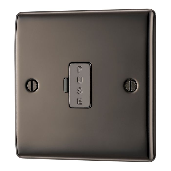 BG NBN54-01 Nexus Metal Black Nickel, 13A Unswitched Fused Connection Unit