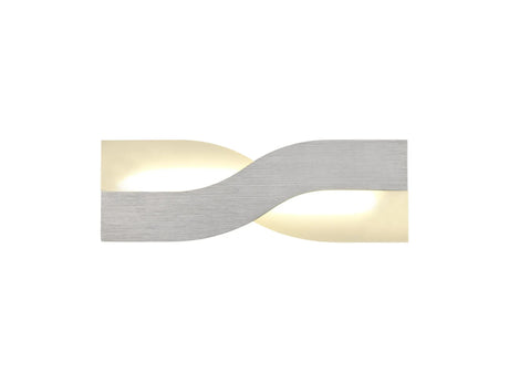 Bolton Wall Lamp, 8W LED, 3000K, Brushed Aluminium/Frosted White