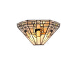 Bould Tiffany Wall Lamp, 2 x E14, White/Grey/Black/Clear Crystal