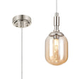 Bowles Pendant 1 Light IP44 Polished Nickel/Amber Smooth Tubular Glass