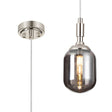 Bowles Pendant 1 Light IP44 Polished Nickel/Smoke Smooth Tubular Glass