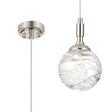 Bowles Pendant 1 Light IP44 Polished Nickel/Clear Dune Effect Round Glass