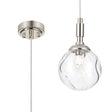 Bowles Pendant 1 Light IP44 Polished Nickel/Clear Waved Round Glass