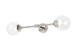 Bowles Ceiling/Wall Light Linear 2 Light IP44 Polished Nickel/Clear Smooth Round Glass