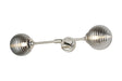 Bowles Ceiling/Wall Light Linear 2 Light IP44 Polished Nickel/Smoke Ribbed Round Glass