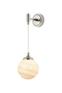 Bowles Adjustable Wall Light 1 Light IP44 Polished Nickel/Brown/White Round Marble Effect Glass