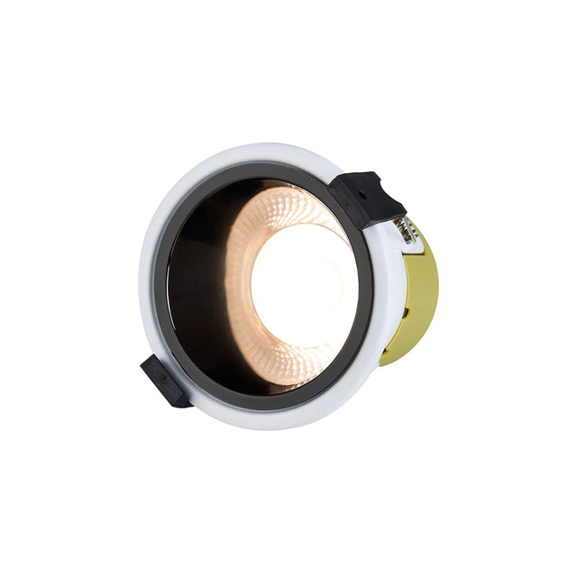 Brand, 5/8W, Triac Dimmable 4CCT LED Fire Rated Downlight, Black Chrome Inner & White Trim, Cut Out: 70mm, 800lm, 60° Deg, IP65, 5yrs Warranty