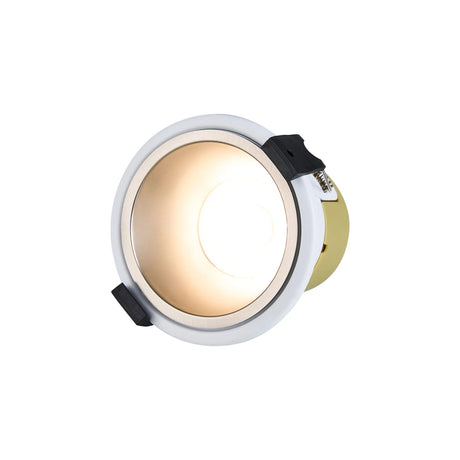Brand, 5/8W, Triac Dimmable 4CCT LED Fire Rated Downlight, Satin Nickel Inner & White Trim, Cut Out: 70mm, 800lm, 60° Deg, IP65, 5yrs Warranty