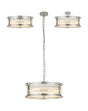 Brooking 50cm Round Flush/Semi Ceiling/Pendant Convertible, 6 x E14, Polished Chrome/Clear Glass