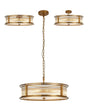 Brooking 65cm Round Flush/Semi Ceiling/Pendant Convertible, 8 x E14, Brass/Clear Glass