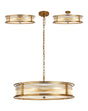 Brooking 80cm Round Flush/Semi Ceiling/Pendant Convertible, 10 x E14, Brass/Clear Glass