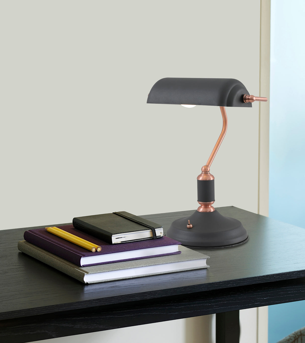 Brown Telescopic 5 Light, 5 x E27, Graphite/Copper/White