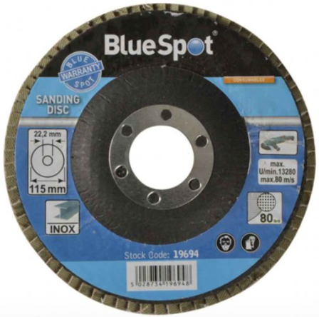 BlueSpot Tools 19694 Sanding Flap Disc 115mm 80 Grit