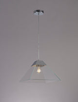 Buckley Square Pendant Large, 1 Light E27, Polished Chrome