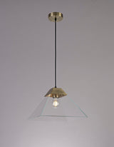 Buckley Square Pendant Large, 1 Light E27, Antique Brass