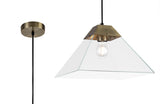 Buckley Square Pendant Large, 1 Light E27, Antique Brass