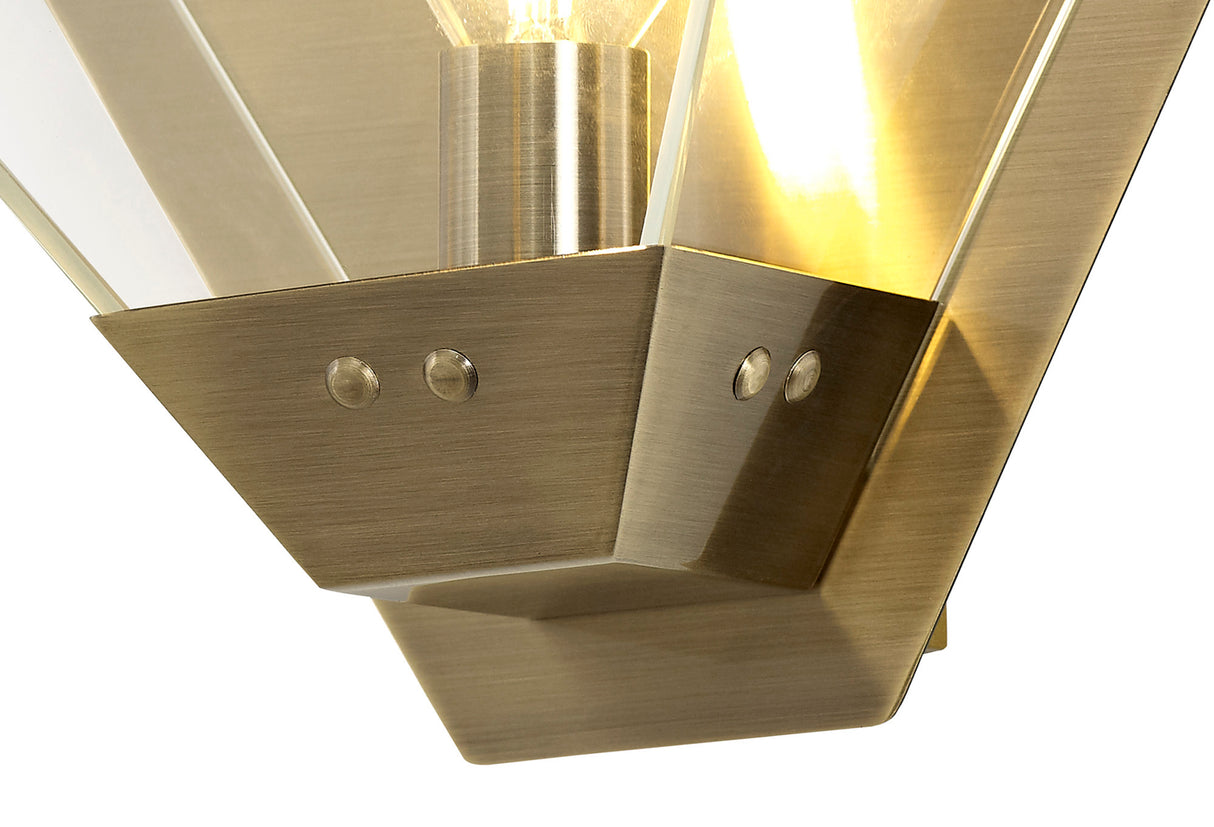 Buckley Wall Lamp, 1 Light E14, Antique Brass