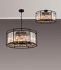 Buckley Pendant/Semi Ceiling Convertible, 8 x E14, Satin Black / Clear