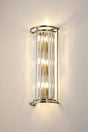 Buckley 57cm Tall Wall Lamp, 3 x E14, Antique Brass/Clear