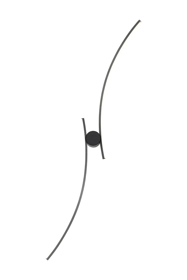 Bunetti 1.2m Wall Lamp, 3 Step Dimming, 18.2W LED, 3000K, 1500lm, Brushed Gun Metal/Matt Black, 3yrs Warranty