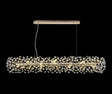 Byrne Oblong Linear Pendant 14 x G9 French Gold/Crystal