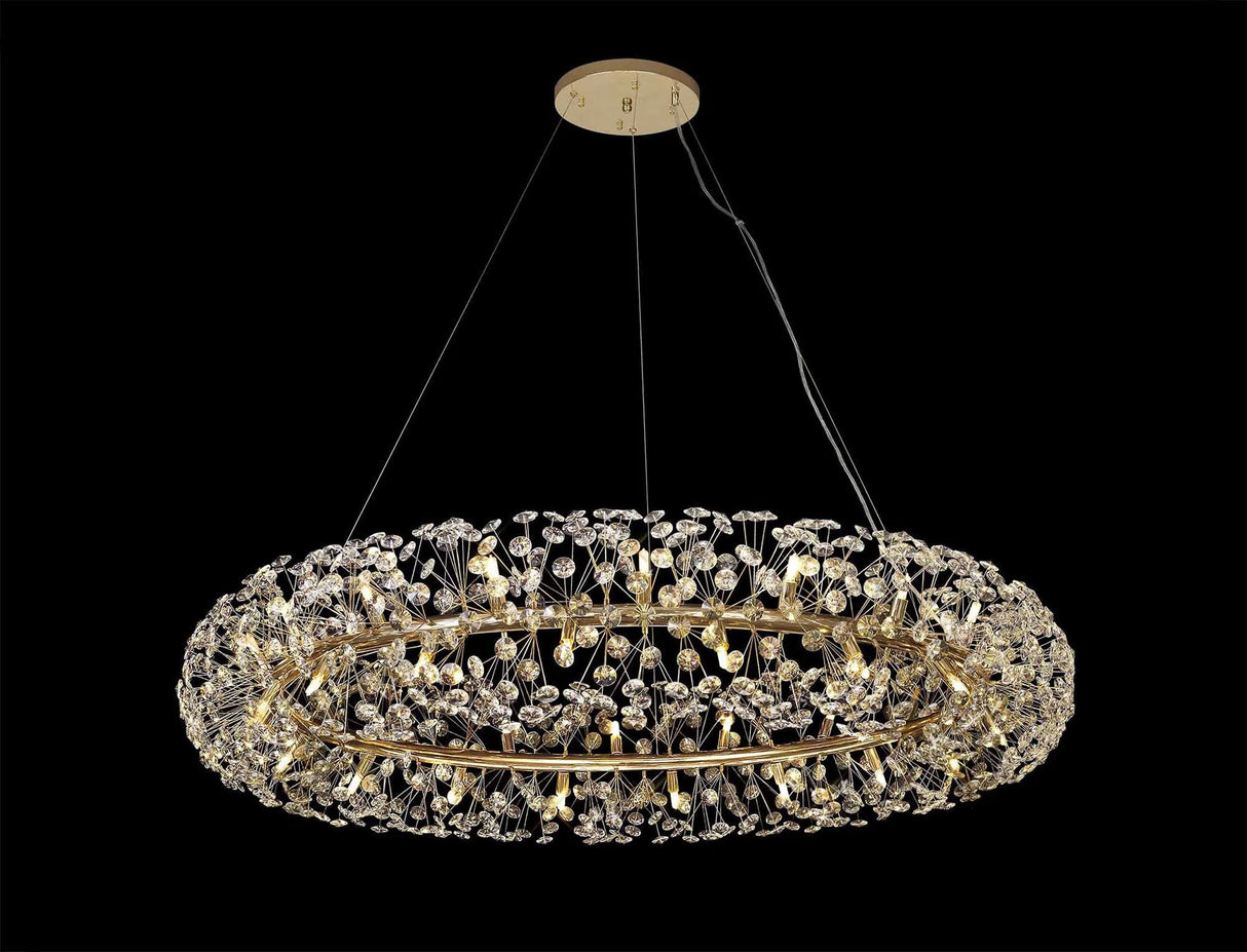 Byrne Pendant 1.4m 36 x G9 French Gold/Crystal, Item Weight:19.4kg)