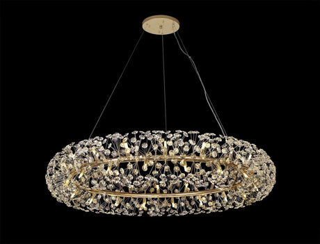 Byrne Pendant 1.4m 36 x G9 French Gold/Crystal, Item Weight:19.4kg)