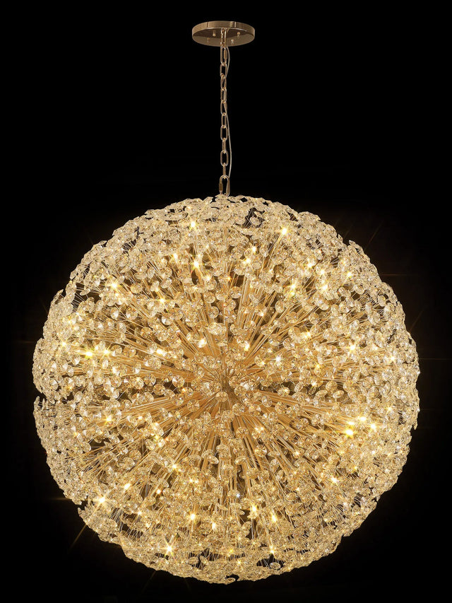 Byrne Pendant 1.5m Sphere 84 x G9 French Gold/Crystal