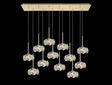 Byrne 12 x G9 2m Linear Pendant With French Gold/Crystal Shade