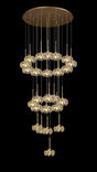 Byrne 24 x G9 5m Round Multiple Pendant With French Gold/Crystal Shade
