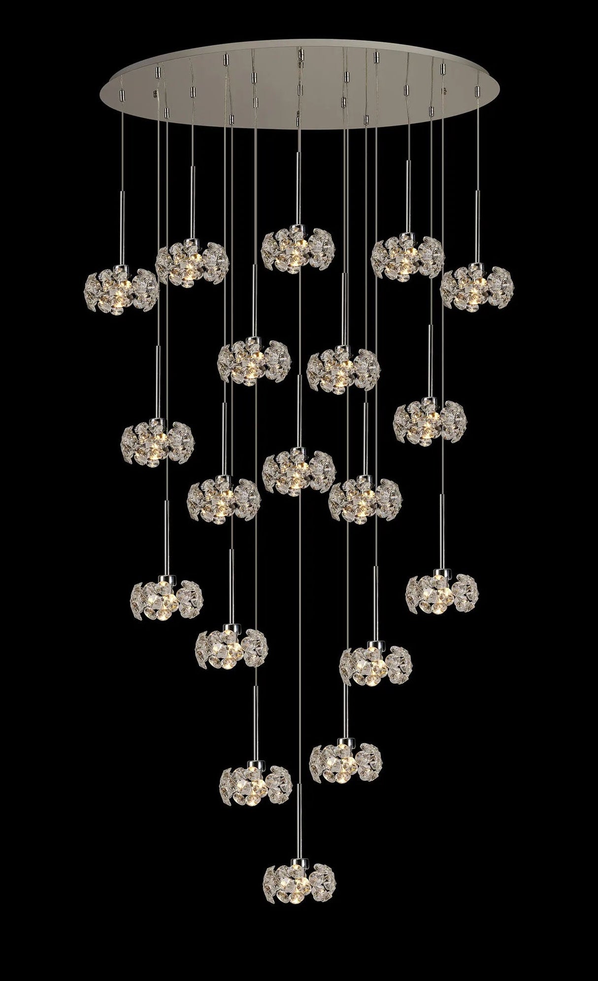 Byrne 97x57cm 19 x G9 3.5m Oval Multiple Pendant With Polished Chrome/Crystal Shade