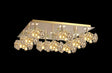 Byrne French Gold Square 9 x G9 Flush Light French Gold/Clear Crystal Shade