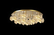 Byrne French Gold Round 9 x G9 Flush Light French Gold/Clear Crystal Shade