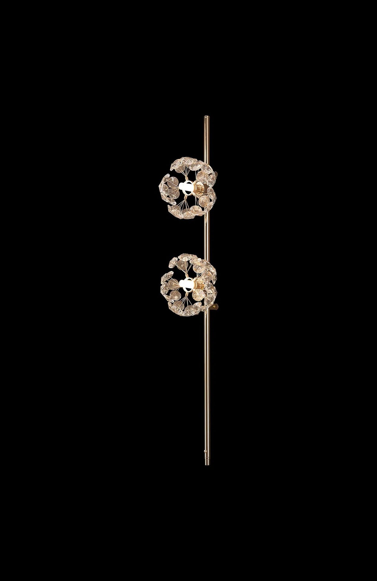 Byrne French Gold 2 x G9 Switched Wall Lamp With Plug French Gold & Crystal Shade