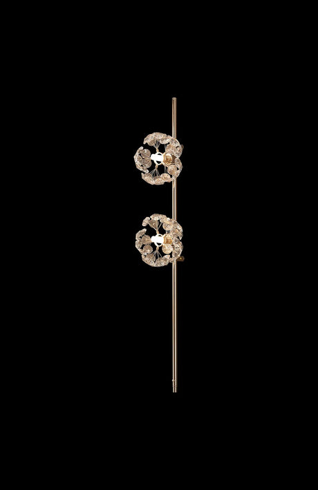 Byrne French Gold 2 x G9 Switched Wall Lamp With Plug French Gold & Crystal Shade
