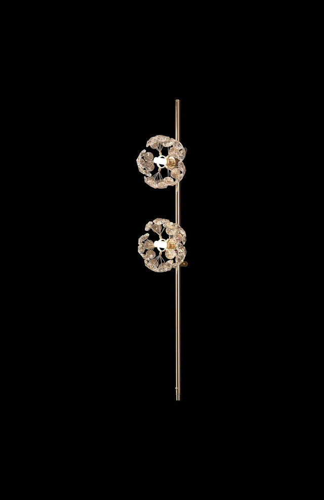 Byrne French Gold 2 x G9 Switched Wall Lamp With Plug French Gold & Crystal Shade