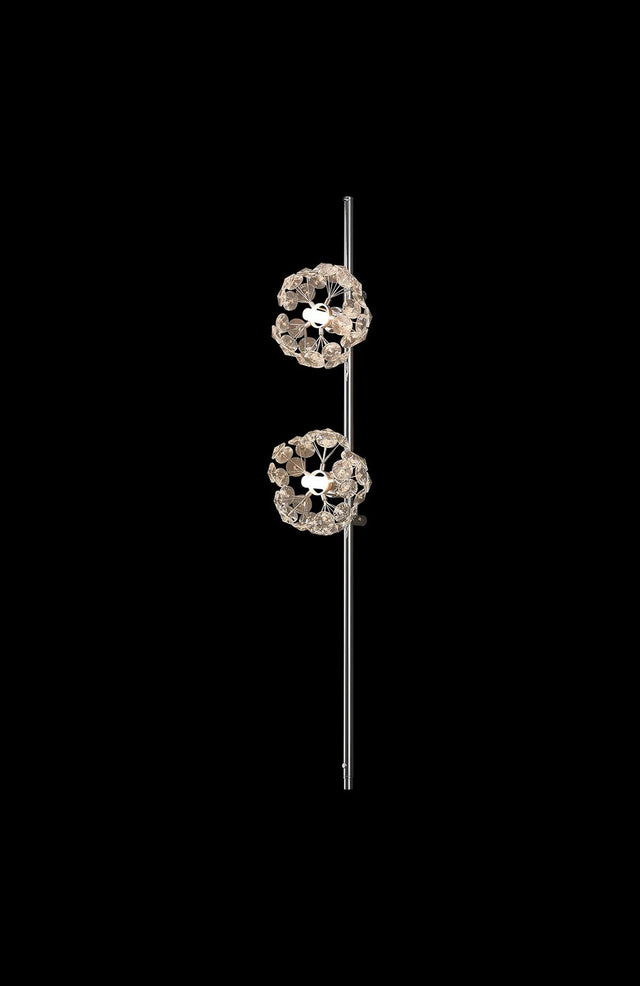 Byrne Polished Chrome 2 x G9 Switched Wall Lamp With Plug Polished Chrome & Crystal Shade