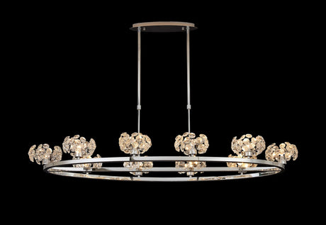 Byrne Polished Chrome 10 Light Oval G9 Telescopic Light Polished Chrome & Crystal Shade
