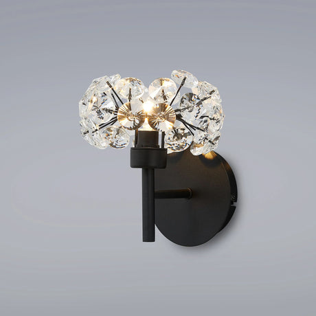 Byrne 1 x G9 Switched Wall Lamp With Satin Black/Crystal Shade
