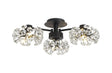 Byrne Satin Black 3 x G9 Flush Light Satin Black & Crystal Shade